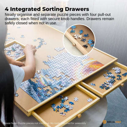 Social Hike Puzzle Board 1000 pcs  - Rotating Tabletop with 4 Drawers and Cover - Image 6