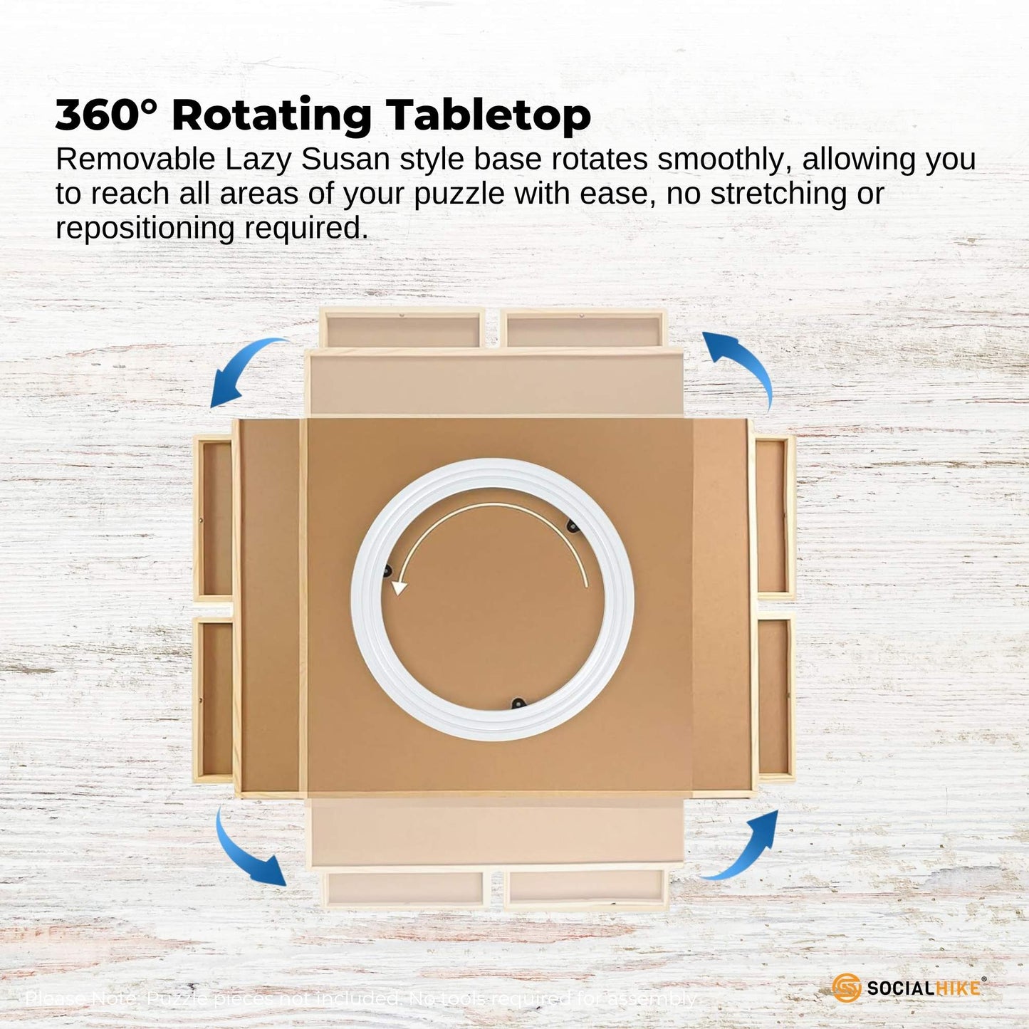 Social Hike Puzzle Board 1000 pcs  - Rotating Tabletop with 4 Drawers and Cover - Image 7