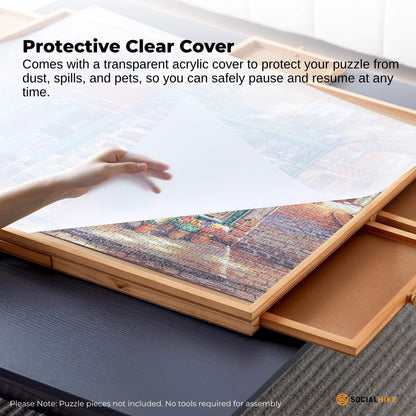 Social Hike Puzzle Board 1500 pcs  - Rotating Tabletop with 4 Drawers and Cover - Image 8