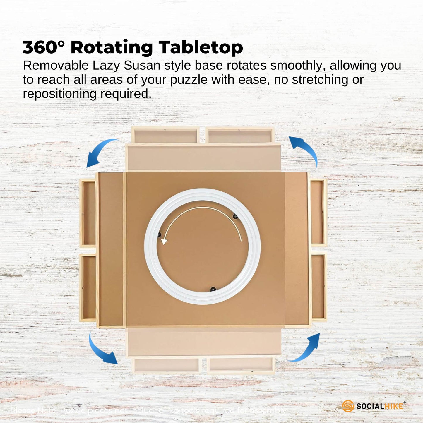 Social Hike Puzzle Board 1500 pcs - Rotating Tabletop with 6 Drawers and Cover - Image 7