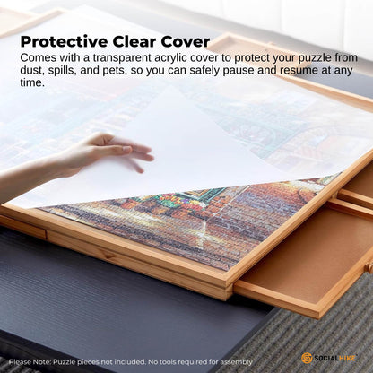 Social Hike Puzzle Board 1500 pcs - Rotating Tabletop with 6 Drawers and Cover - Image 8
