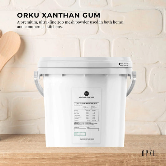 Orku 3Kg Xanthan Gum Thickener Pure Powder 200 Mesh FCC E415 Food Additive TUB - Image 2