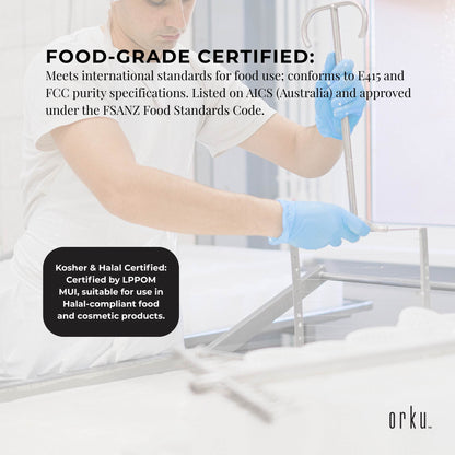 Orku 3Kg Xanthan Gum Thickener Pure Powder 200 Mesh FCC E415 Food Additive TUB - Image 6