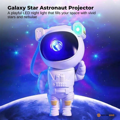 Social Hike Galaxy Star Projector - Colour LED Astronaut Night Light and Remote - Image 2