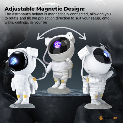Social Hike Galaxy Star Projector - Colour LED Astronaut Night Light and Remote - Image 5