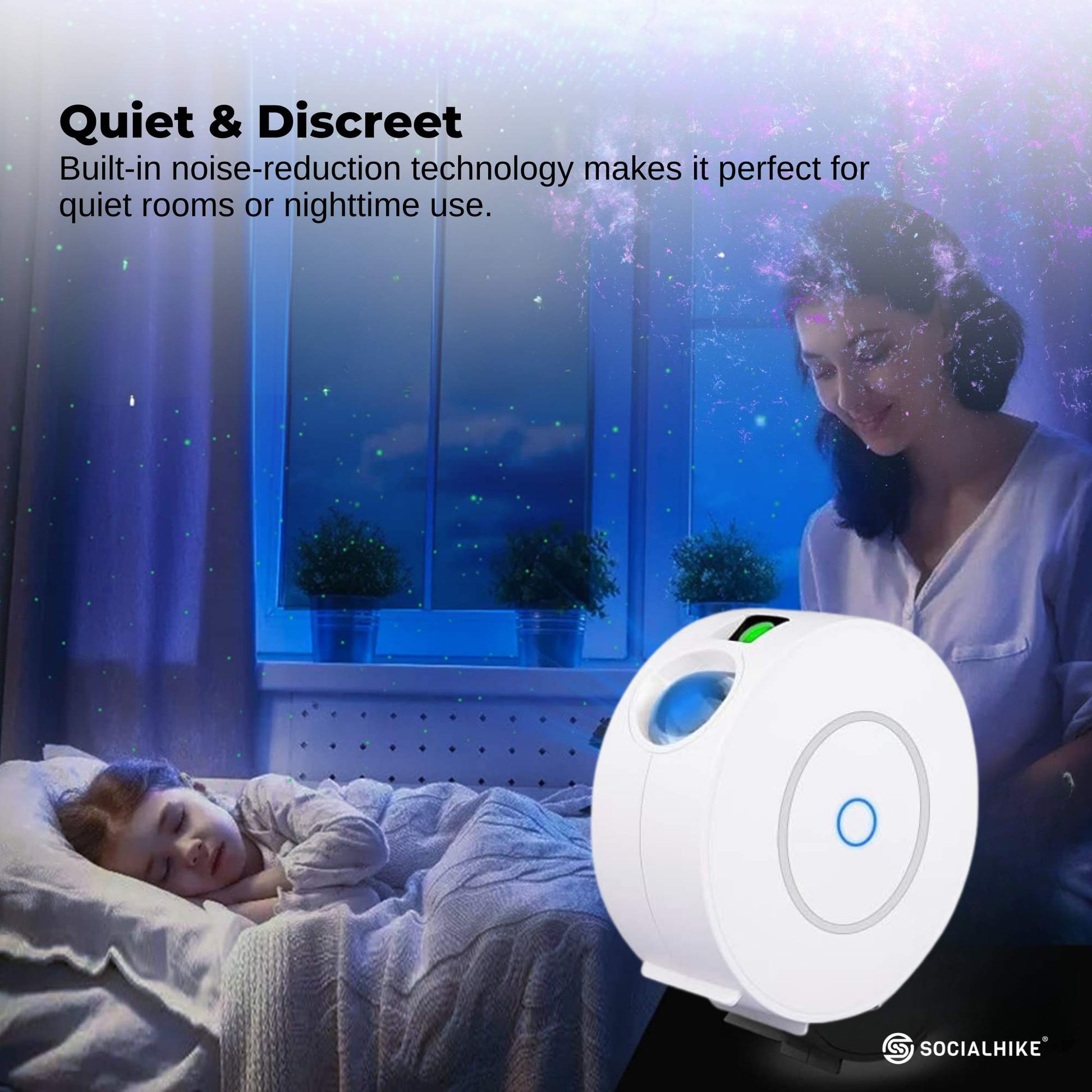 Social Hike Smart Galaxy Star Projector – WiFi LED Light App Voice Control White - Image 6