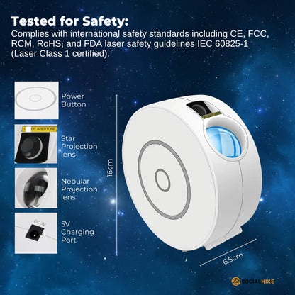Social Hike Smart Galaxy Star Projector – WiFi LED Light App Voice Control White - Image 7
