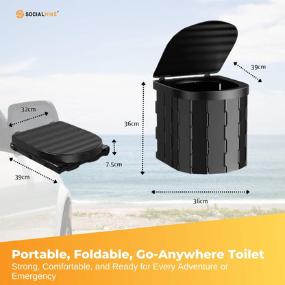 Social Hike Portable Folding Camping Toilet - Outdoor Lightweight Compact Potty - Image 7
