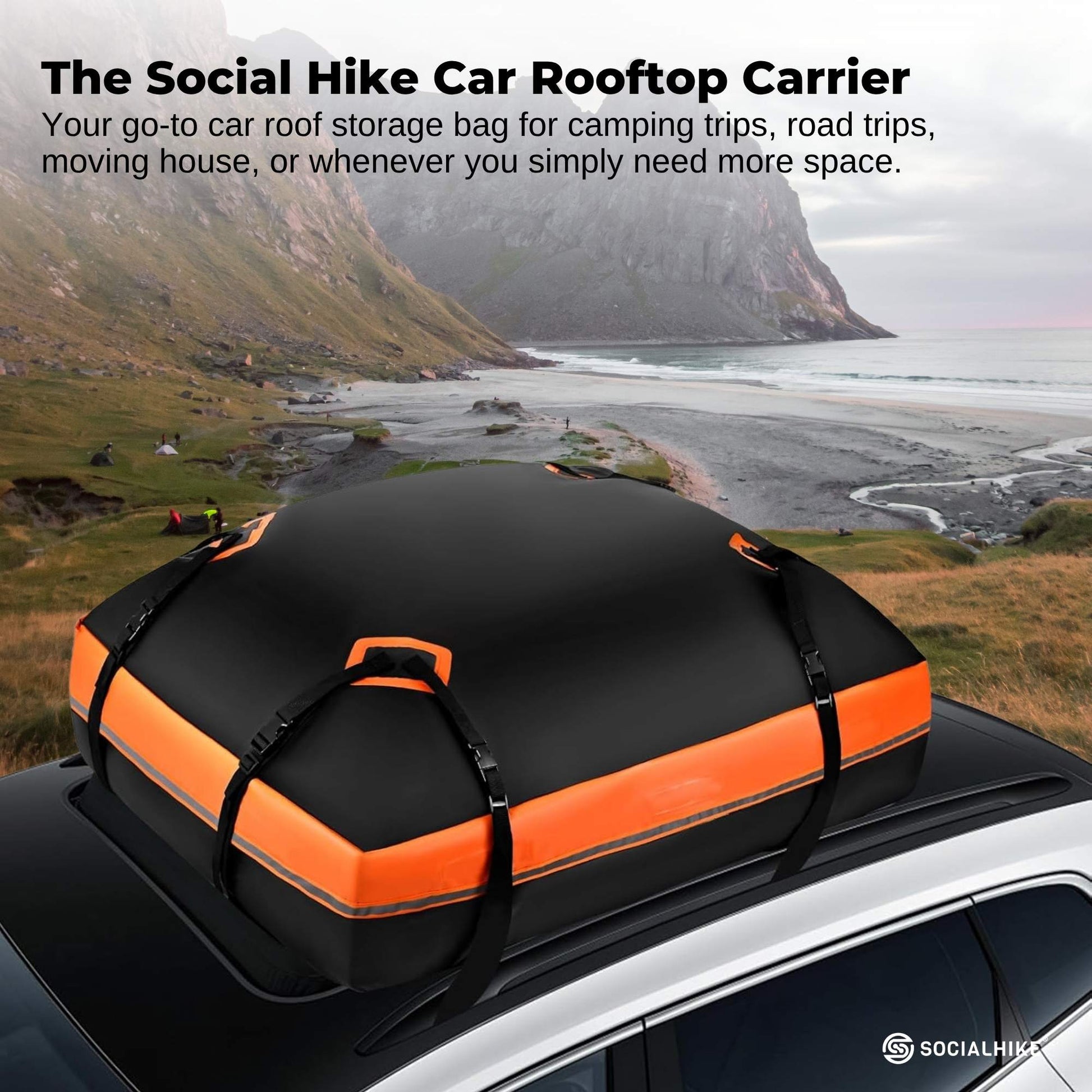 Social Hike 428L Car Rooftop Storage Carrier - Soft-Shell Waterproof Roof Bag - Image 2