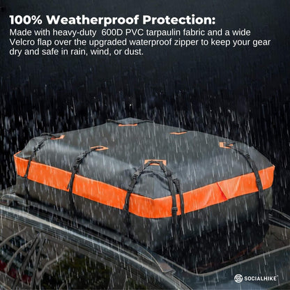 Social Hike 428L Car Rooftop Storage Carrier - Soft-Shell Waterproof Roof Bag - Image 4