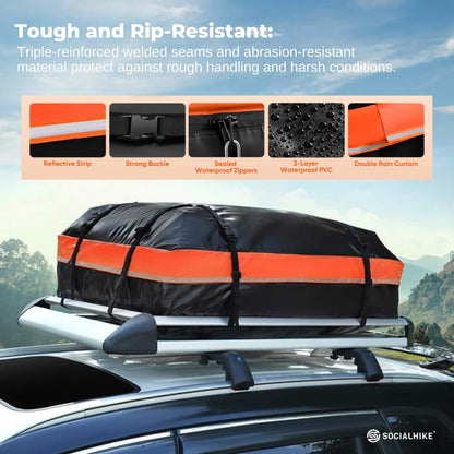 Social Hike 428L Car Rooftop Storage Carrier - Soft-Shell Waterproof Roof Bag - Image 5