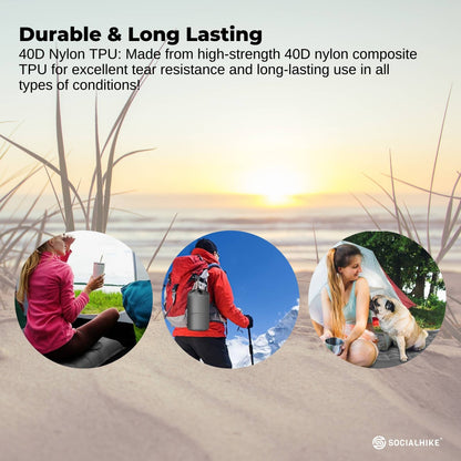 Social Hike Step-Inflating Camping Mattress Lightweight Waterproof Sleeping Grey - Image 7