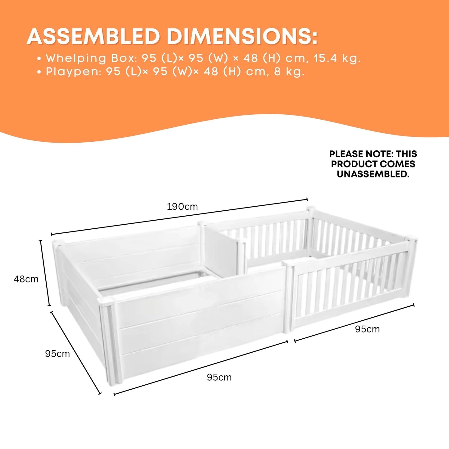 Rooster Farms PVC Dog Whelping Box + Play Pen 1.9m x .95m x 0.48m - Birthing Kit - Image 7
