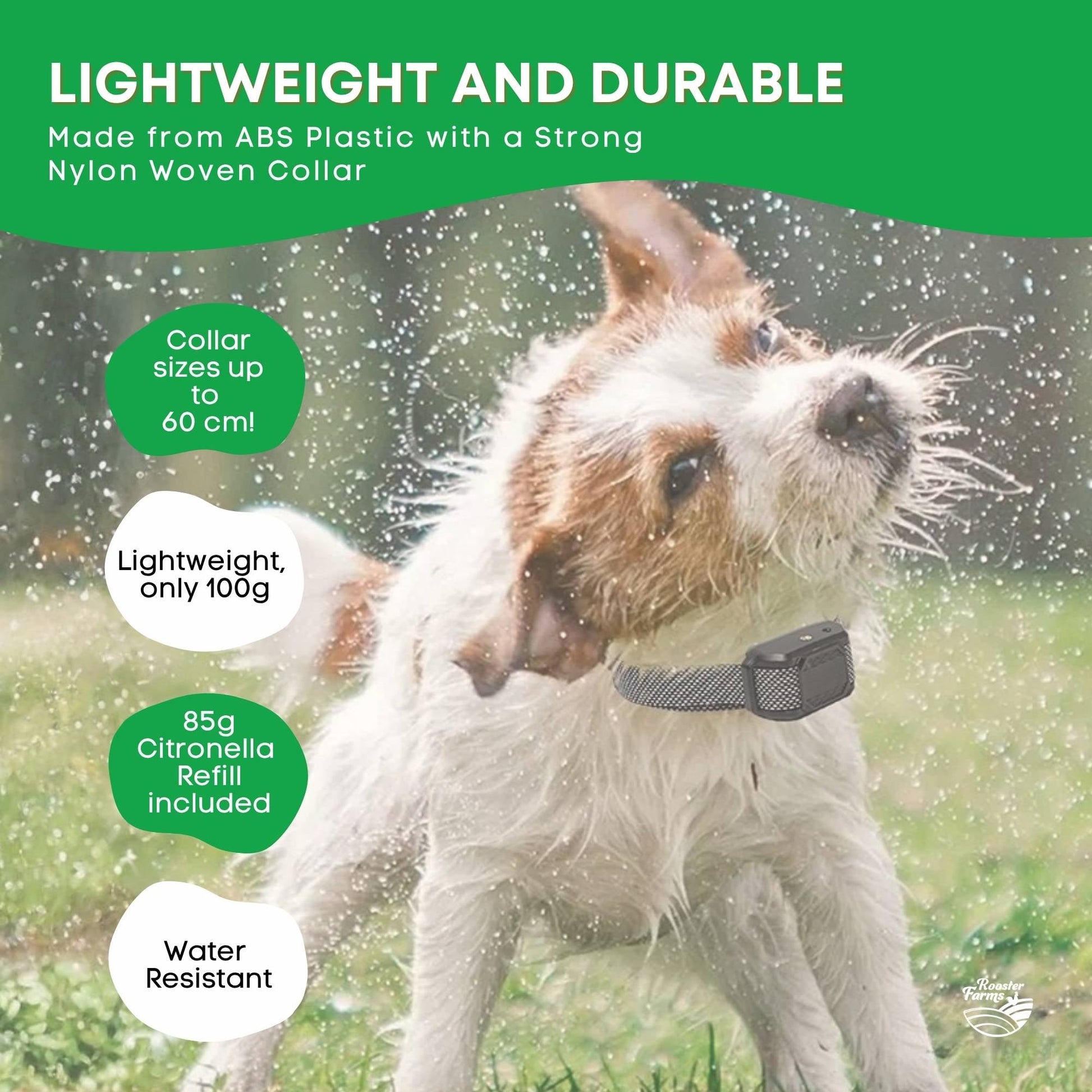 Rooster Farms Dog Bark Training Collar Citronella + Sound Rechargeable Automatic - Image 6