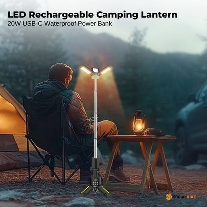 Social Hike Rechargeable Telescopic Camping Light - Outdoor LED 20W Lantern - Image 3