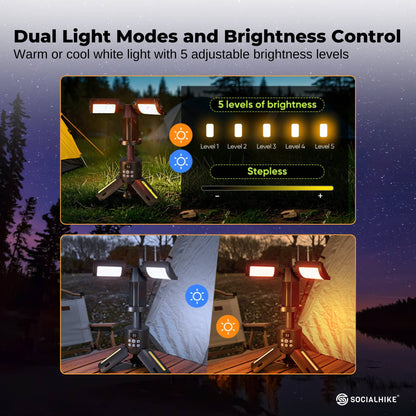 Social Hike Rechargeable Telescopic Camping Light - Outdoor LED 20W Lantern - Image 4