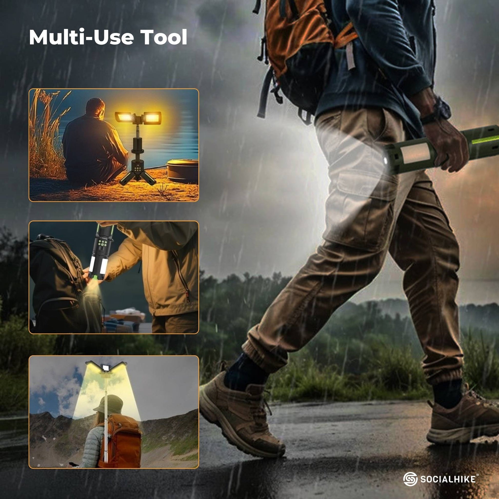 Social Hike Rechargeable Telescopic Camping Light - Outdoor LED 20W Lantern - Image 9