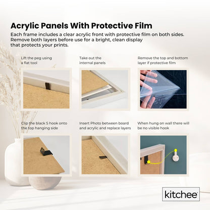 Kitchee 12 Pieces Photo Frame Set - Modern Gallery Wall Mixed Sizes Matt Black - Image 5