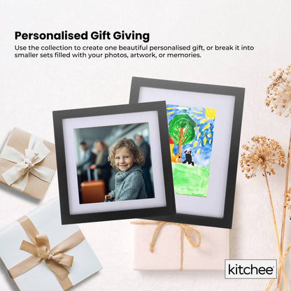 Kitchee 12 Pieces Photo Frame Set - Modern Gallery Wall Mixed Sizes Matt Black - Image 7