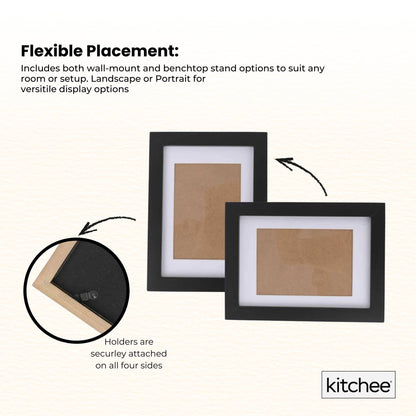 Kitchee 12 Pieces Photo Frame Set - Modern Gallery Wall Mixed Sizes Matt Black - Image 8