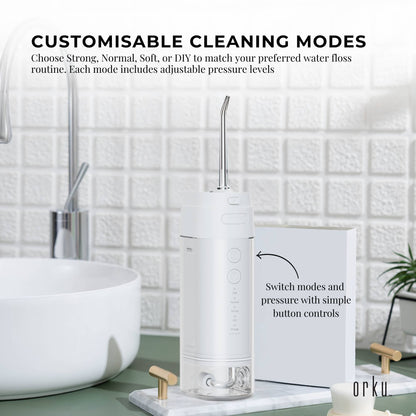 Orku Mini Water Flosser Rechargeable Portable Extendable Travel Oral Irrigator White - Image 4