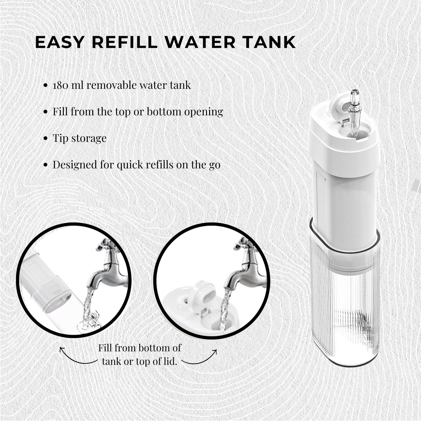 Orku Mini Water Flosser Rechargeable Portable Extendable Travel Oral Irrigator White - Image 7