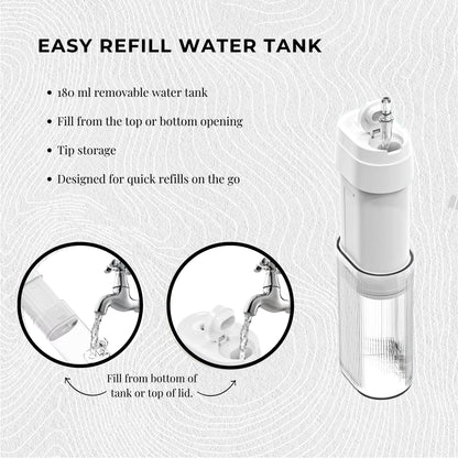 Orku Mini Water Flosser Rechargeable Portable Extendable Travel Oral Irrigator White - Image 7