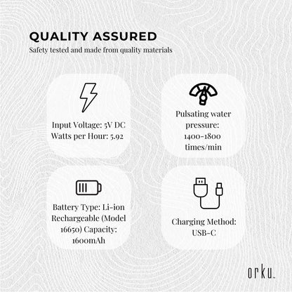 Orku Mini Water Flosser Rechargeable Portable Extendable Travel Oral Irrigator White - Image 9