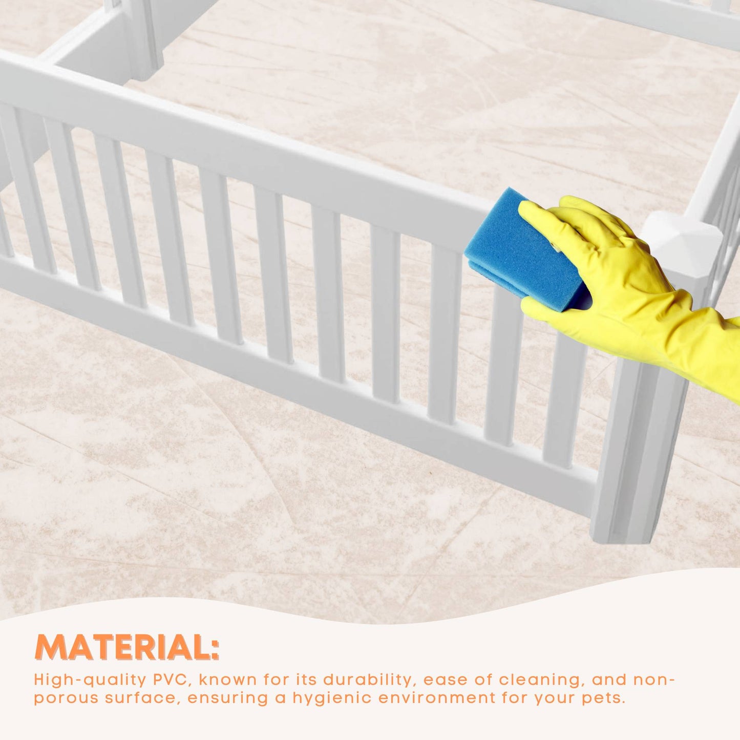 Rooster Farms PVC Dog Play Pen Extension for Whelping Box - 1.15m x 1.15m x 0.48m - Image 4