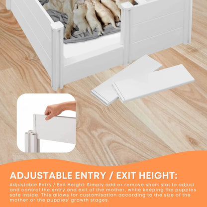 Rooster Farms 1.48m PVC Dog Whelping Box Puppy Birthing Pen - Anti-Crush Rail - Image 7