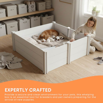 Rooster Farms Dog Whelping Box 1.48m x 1.48m x 0.48m - Puppy Birthing PVC Pen - Image 4