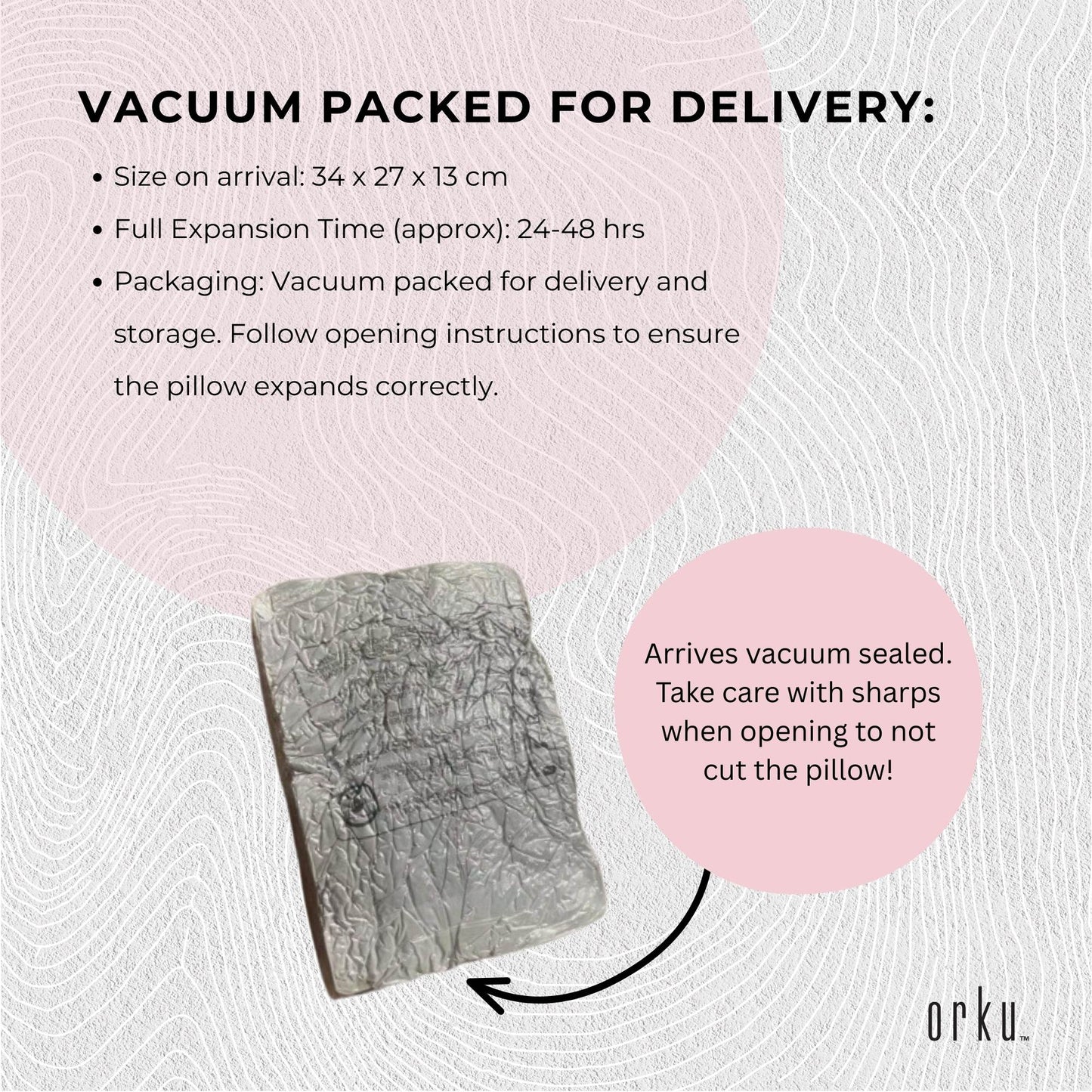 Orku Maternity Pregnancy Pillow - J-Shape Full Body Length for Side Sleeper Grey - Image 7
