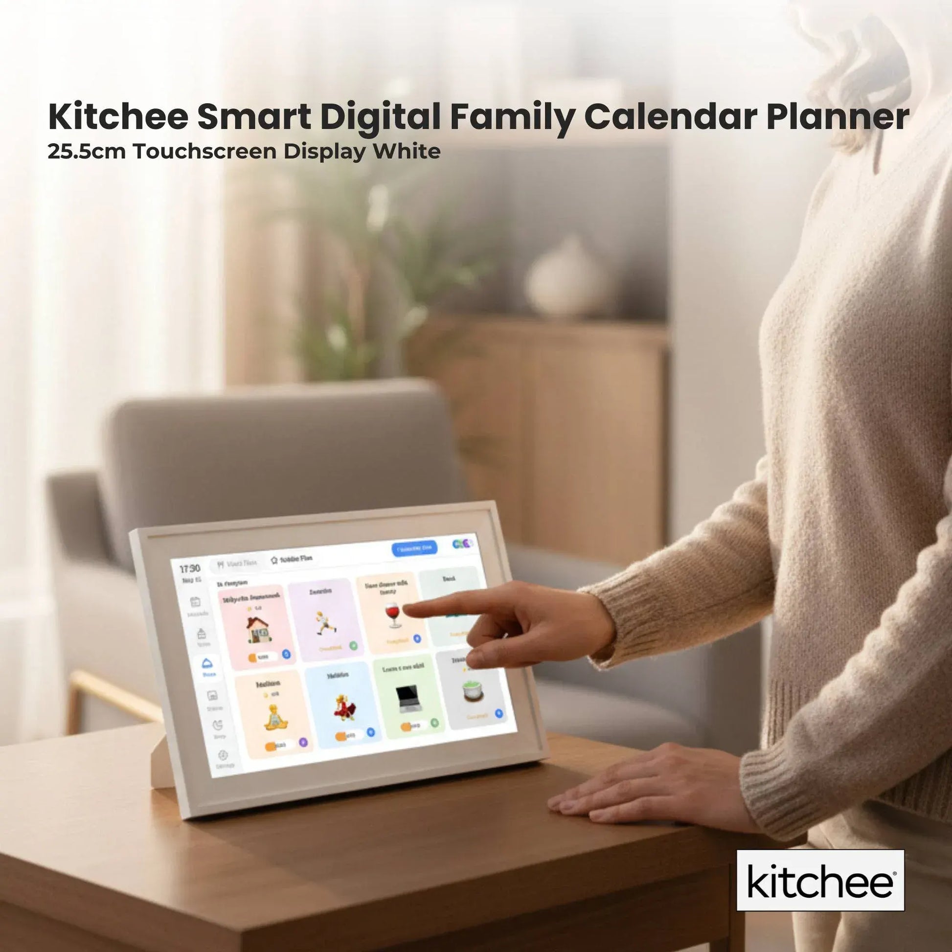 Kitchee 10" Digital Calendar Smart Family Planner - 25.5cm Touchscreen White - Image 2