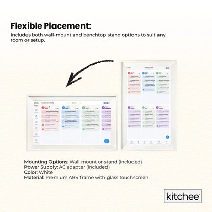 Kitchee 10" Digital Calendar Smart Family Planner - 25.5cm Touchscreen White - Image 9