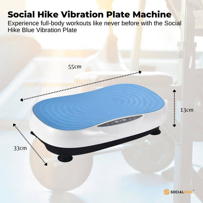 Social Hike Vibration Plate Machine Full Body Vibrating Exercise Platform Blue - Image 5