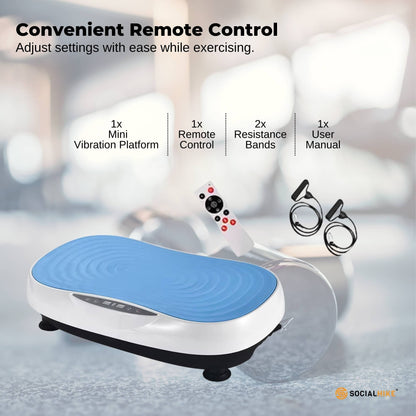 Social Hike Vibration Plate Machine Full Body Vibrating Exercise Platform Blue - Image 7