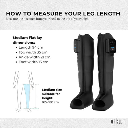 Orku Cordless Full Leg Air Compression Massager Boots - Rechargeable Medium - Image 7
