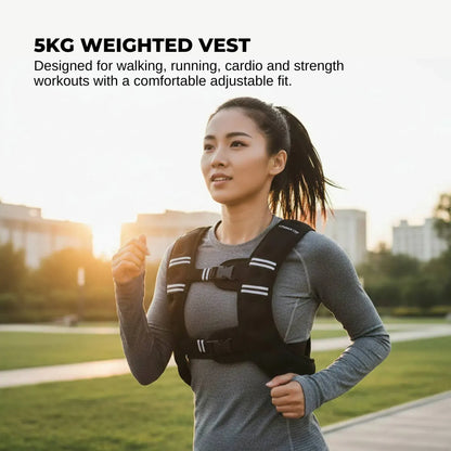 Social Hike 5Kg Weighted Vest Adjustable Fit For Running Walking Training - Image 2