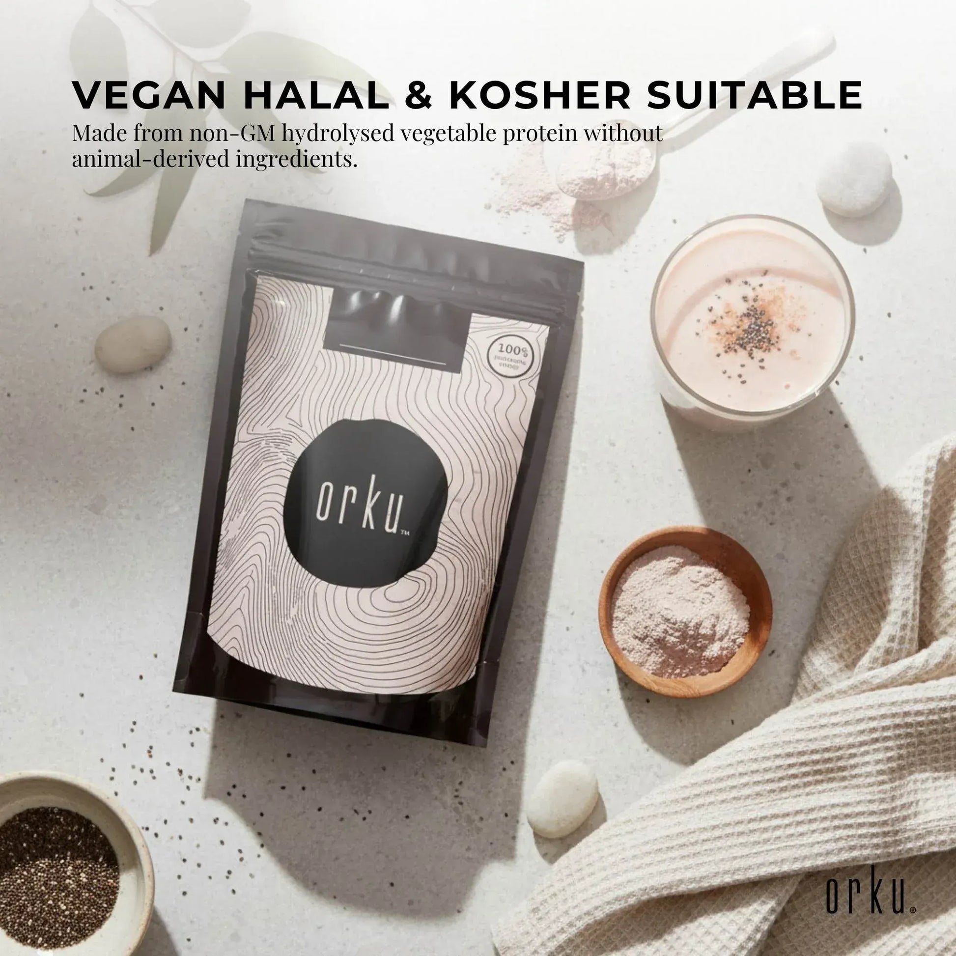 Orku 100g Vegan Collagen Plant Based Alternative Powder Hydrolysed Protein - Image 6