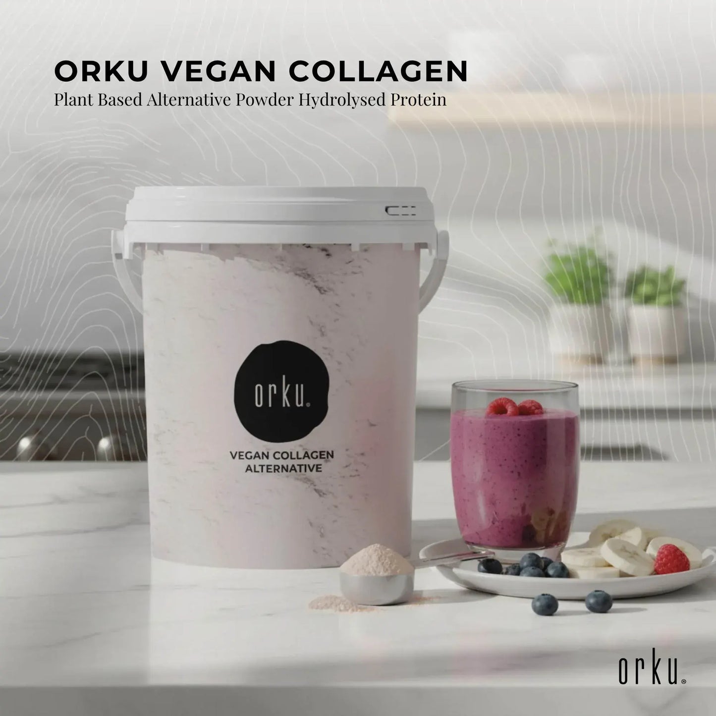 Orku 600g Vegan Collagen Plant Based Alternative Powder Hydrolysed Protein - Image 2