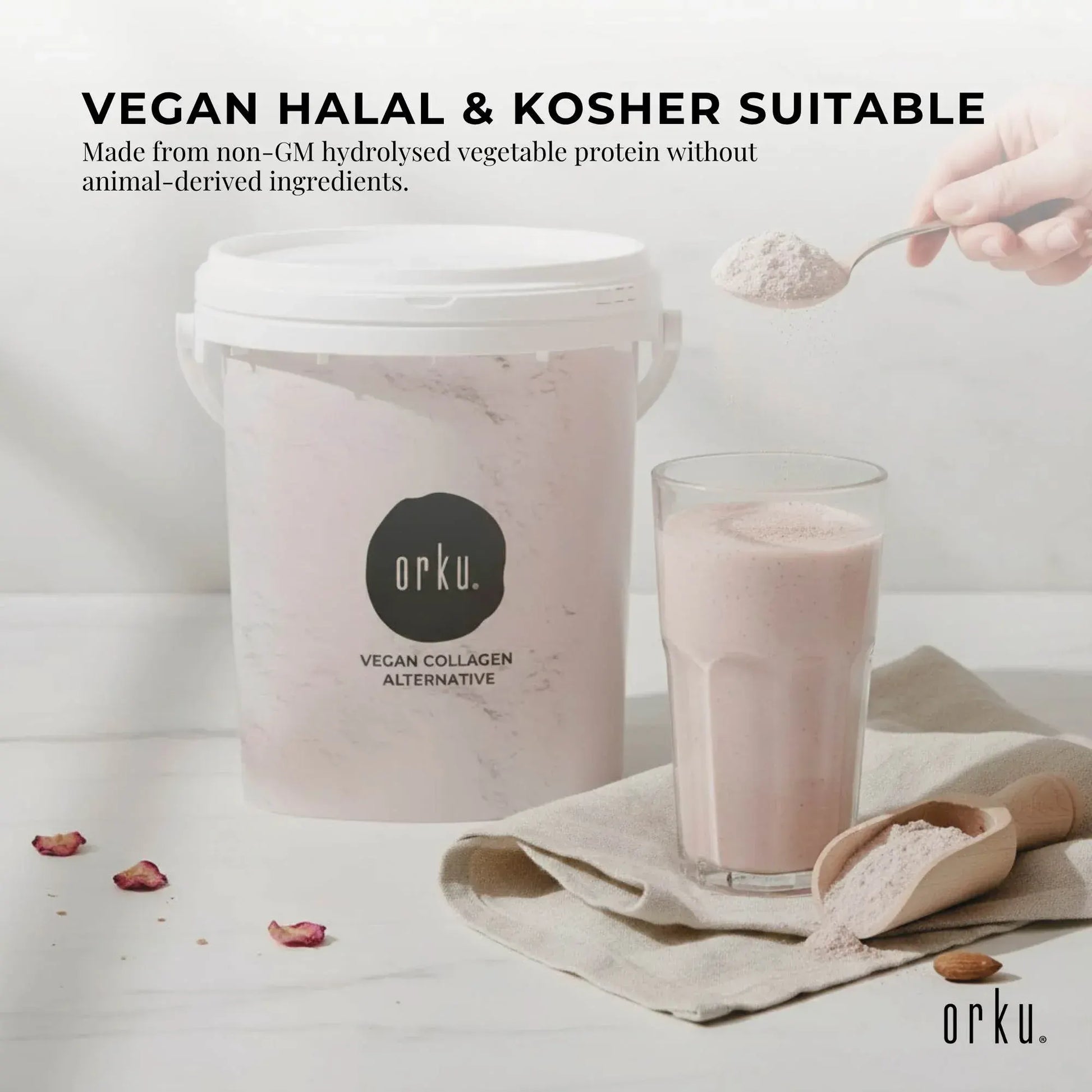 Orku 600g Vegan Collagen Plant Based Alternative Powder Hydrolysed Protein - Image 6