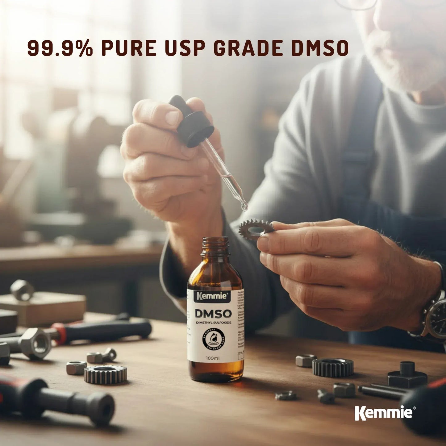 Kemmie 100ml DMSO Liquid 99.9% Pure - USP Grade Dimethyl Sulfoxide Dropper - Image 2