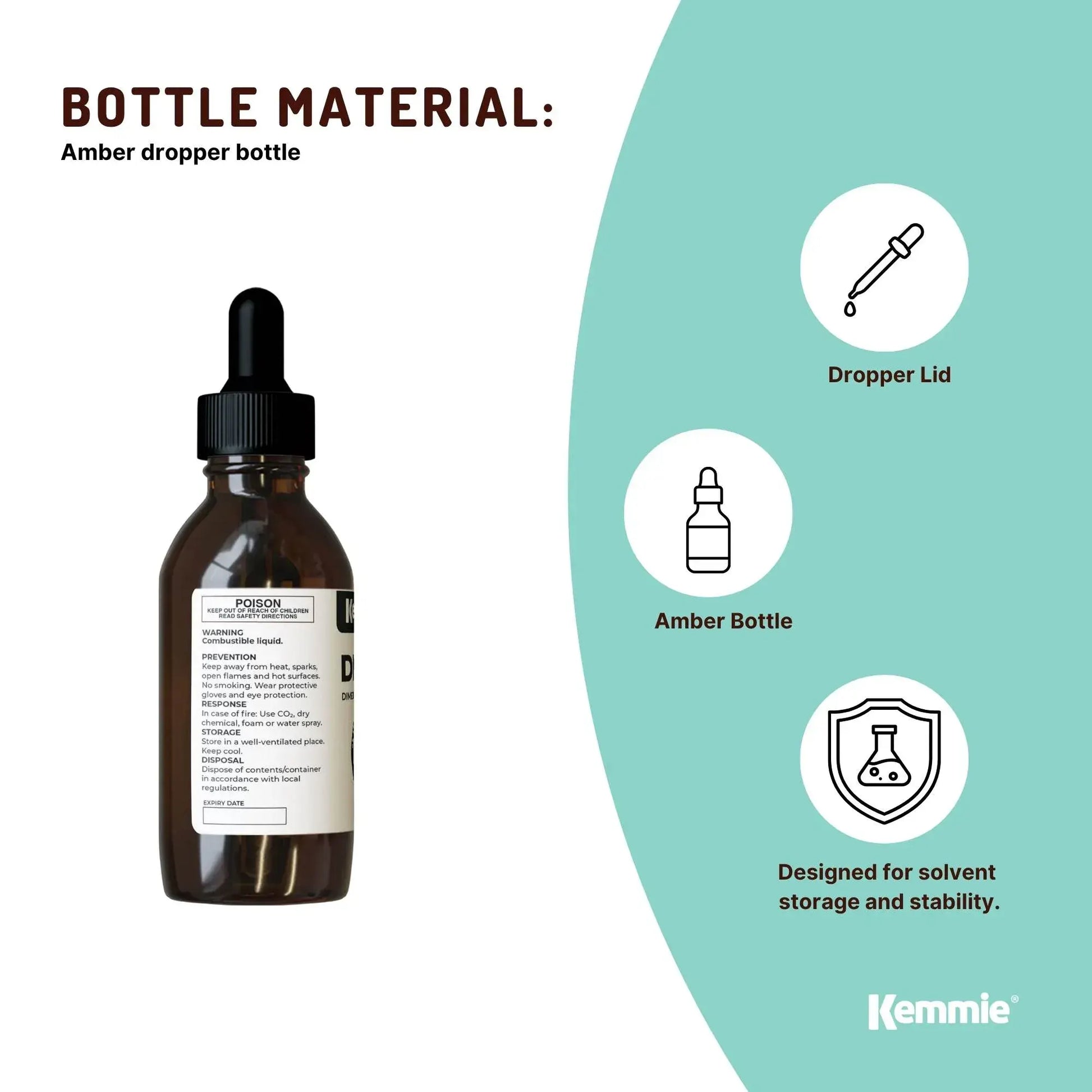 Kemmie 100ml DMSO Liquid 99.9% Pure - USP Grade Dimethyl Sulfoxide Dropper - Image 5