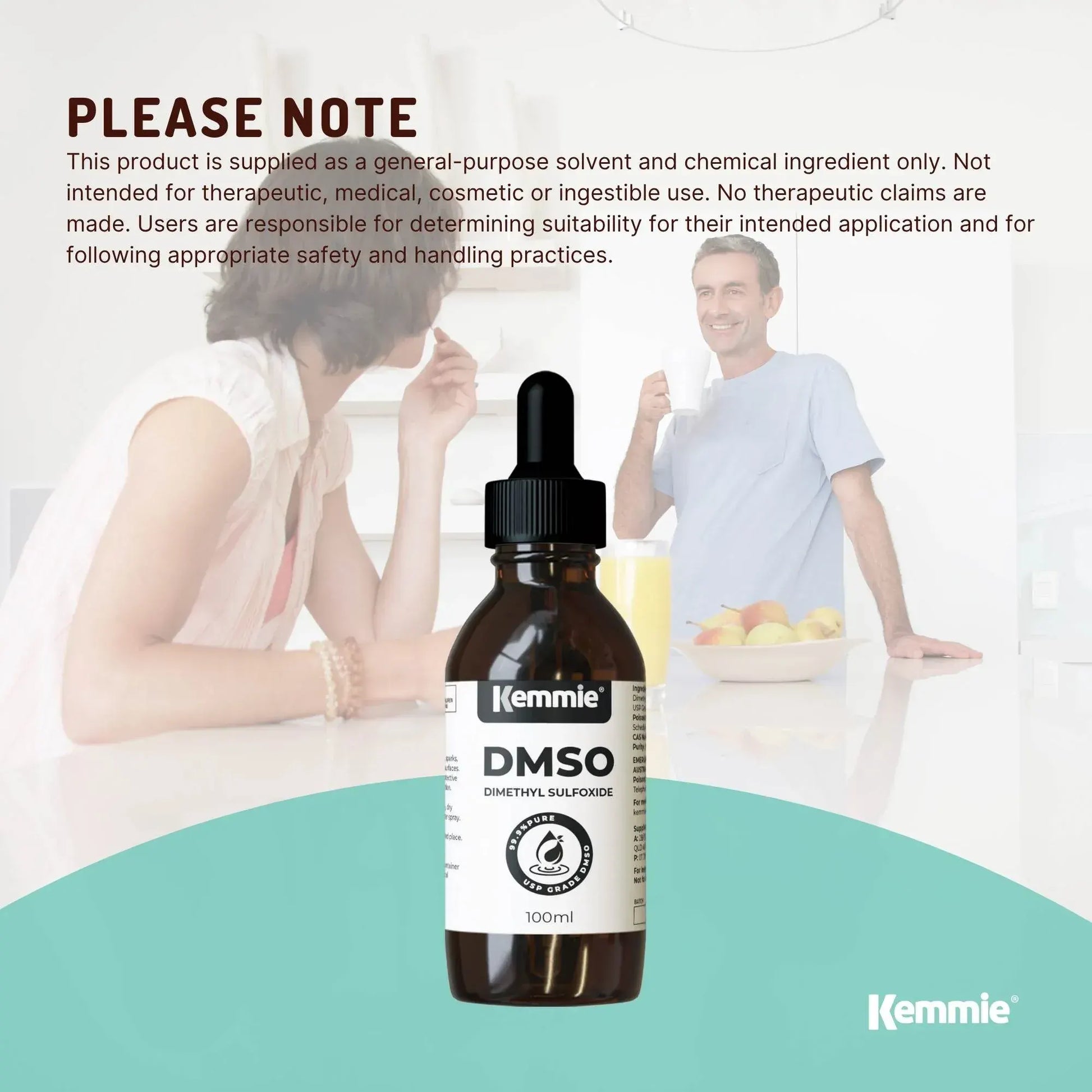Kemmie 100ml DMSO Liquid 99.9% Pure - USP Grade Dimethyl Sulfoxide Dropper - Image 6