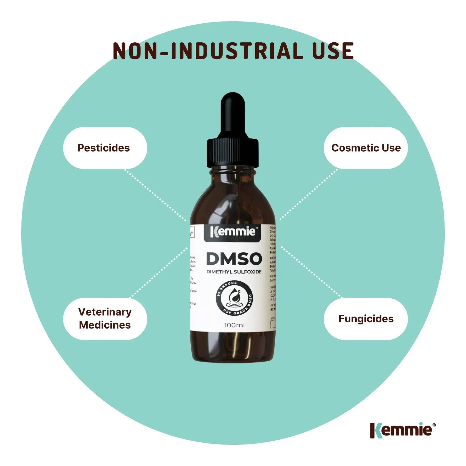 Kemmie 100ml DMSO Liquid 99.9% Pure - USP Grade Dimethyl Sulfoxide Dropper - Image 7