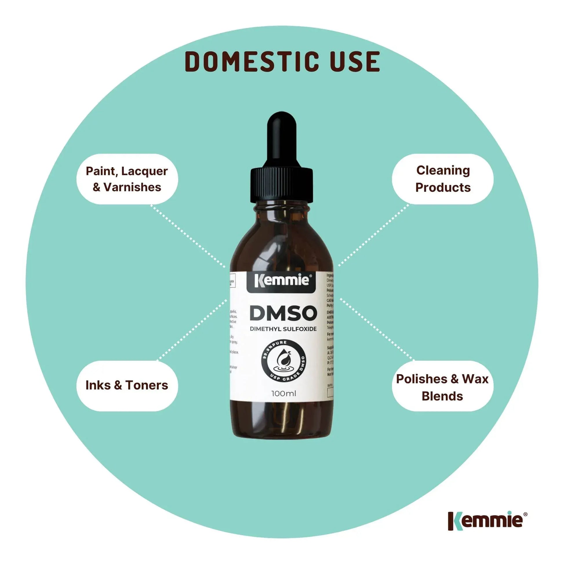 Kemmie 100ml DMSO Liquid 99.9% Pure - USP Grade Dimethyl Sulfoxide Dropper - Image 8