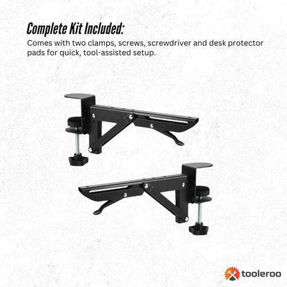 Tooleroo Folding Tray Desk Extender - Clamp-On Table Extension Shelf White - Image 6