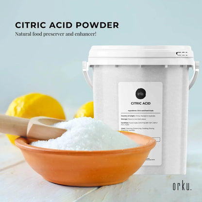Orku 1.3Kg Citric Acid Powder Tub - Food Grade Non GMO Preservative E330 - Image 2