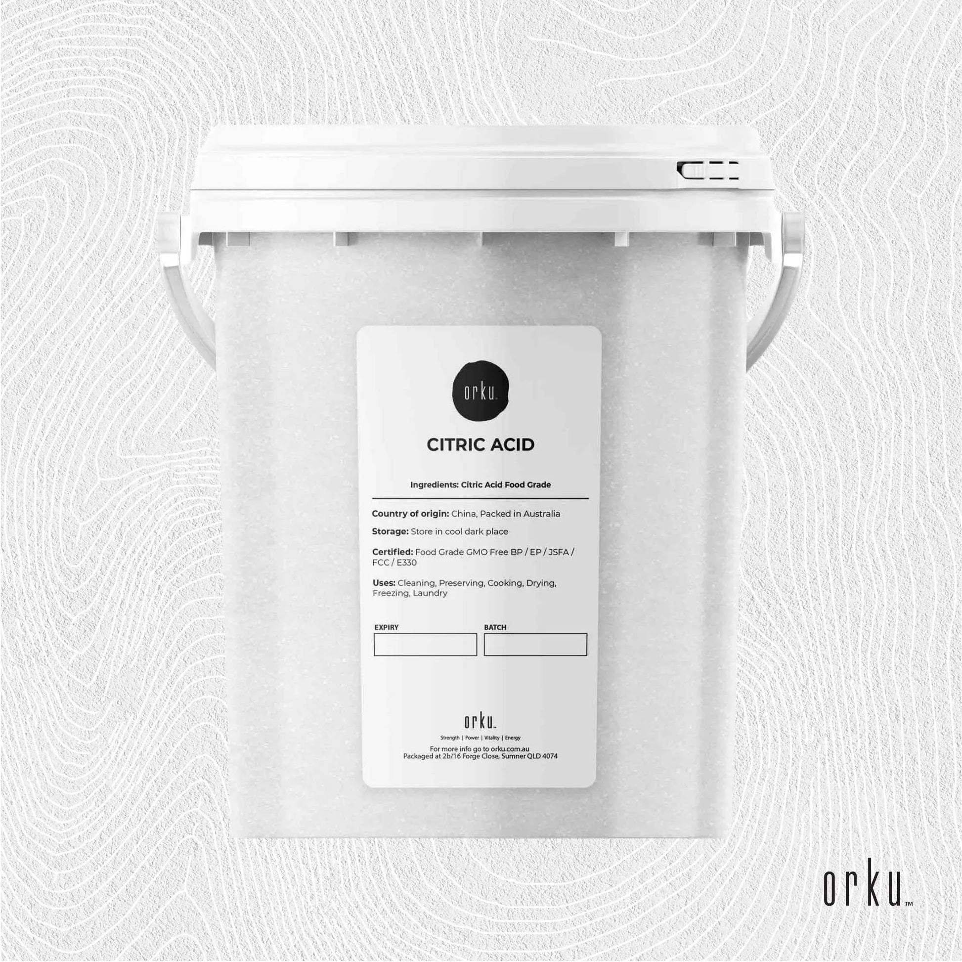 Orku 1.3Kg Citric Acid Powder Tub - Food Grade Non GMO Preservative E330 - Image 3
