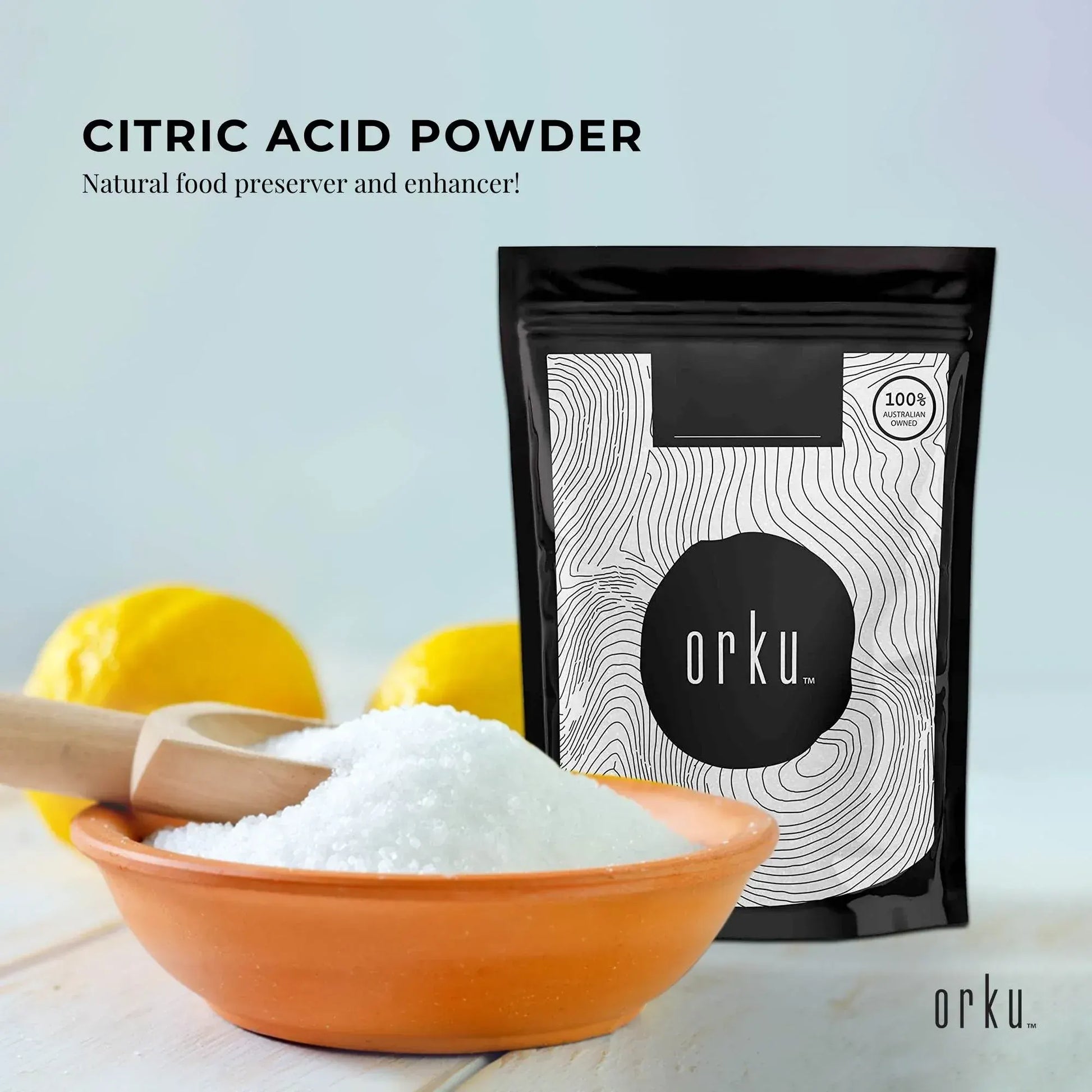 Orku 400g Citric Acid Powder - Food Grade Non GMO Anhydrous Preservative E330 - Image 2